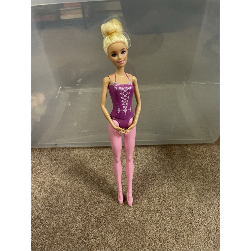Barbie Doll Pink Ballet Bodysuit Leotard Articulated Blonde Hair Bun